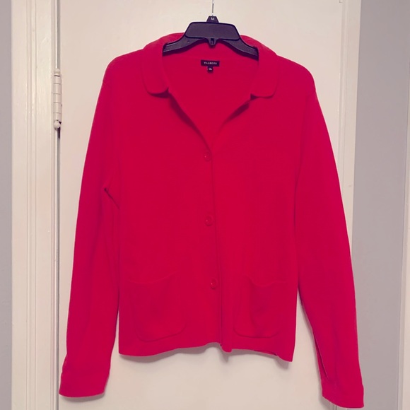 Talbots Women’s bright pink cardigan. Size large. EC-don’t think I ever wore! - Picture 1 of 7
